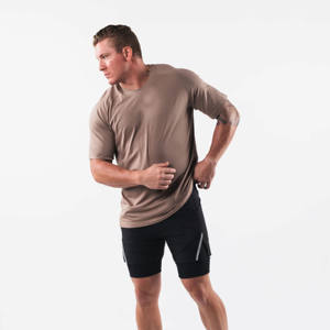 "94% Cotton 6% Spandex <b>Men's</b> Fitted <b>Raglan</b> Crew Neck <b>T</b>-<b>Shirt</b> | Signature Performance Drop Shoulder Short Sleeves" - Product Image 1