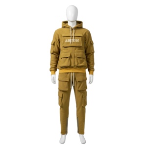 High Quality Custom Oversized Pullover Sweatsuits Men Hooded Heavyweight Cotton 500gsm Hoodie And Pants Tracksuits <b>Set</b> Men - Product Image 1