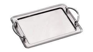 Plateau de service en métal en acier de la meilleure qualité avec plateau de conception de finition plaqué argent brillant pour la vaisselle - Product Image 3