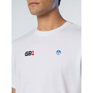 T-Shirt Fitness North Sails GB1 Bianco per Uomo, 100% Cotone Jersey, Maniche Corte, Design Basic Bollo, 230g, T-Shirt Stampata - Product Image 2