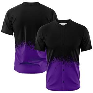 Maillots de baseball personnalisés pour hommes - Impression par sublimation, respirant, séchage rapide, 100% polyester, col en V, tailles adultes - Product Image 3