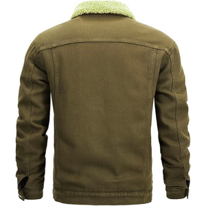 Top qualité 2025 vente en gros hommes hiver Denim veste coupe-vent épais polaire chaud col de fourrure hommes mode veste décontractée - Product Image 2