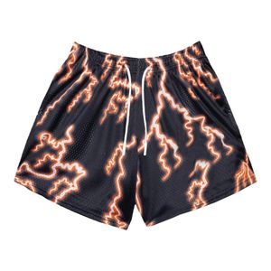 Pantalones cortos de malla de gimnasio con sublimación de poliéster 100% de diseño personalizado de secado rápido con estampado rojo a precio barato - Product Image 5