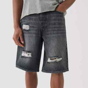Pantalones Cortos Vaqueros Holgados de Mezclilla Lavada Estilo Urbano Personalizados 2026 para Hombre, Pantalones Cortos Vaqueros Clásicos de Moda de Verano para Hombre - Product Image 1
