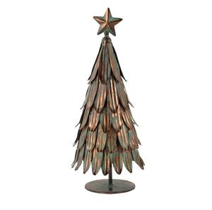 Árbol de Navidad con Acabado Dorado Pátina, Decoración de Lujo para el Hogar y Hoteles, Decoración Festiva de Metal y Hierro, Árbol de Navidad de Mesa - Product Image 1