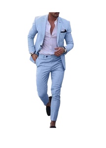 Ensemble 2 pièces personnalisé pour hommes, ensemble pantalon blazer d'affaires d'été, costumes légers de mariage, de plage, de bal et de vacances, costumes pour hommes 2026 - Product Image 4