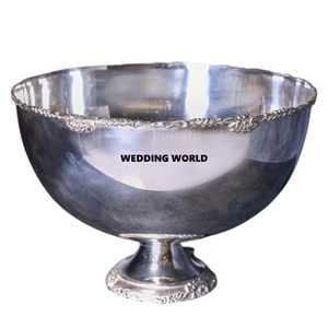 Border Design Excellent Quality <b>Silver</b> Finished Metal Chocolate <b>Bowl</b> With Plate Handmade Hotel Ware New Wholesale Chocolate <b>Bowl</b> - Product Image 3