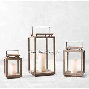 Customized Size and Logo <b>Set</b> <b>of</b> 4 Modern Designer Metal and <b>Glass</b> High Standard Quality Candle Stick Holder Lanterns From India - Product Image 2