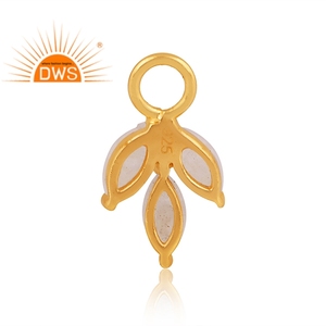 Dernier pendentif en argent sterling en pierre de lune naturelle arc-en-ciel avec motif floral Bijoux personnalisés pour femmes Cadeau pour elle - Product Image 3