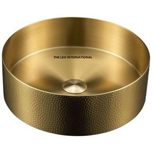Modern Simple Design <b>Round</b> Basin <b>Sink</b> Wall Mount Factory Sale for <b>Bathroom</b> Ware Hammered Texture Copper <b>Sink</b> - Product Image 4