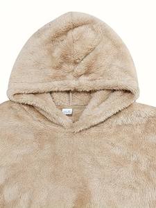 Sudadera con capucha y logotipo personalizado de alta calidad para hombre, Sudadera con capucha lisa de poliéster y tejido polar en blanco, sudadera cómoda con capucha en relieve para hombre - Product Image 4