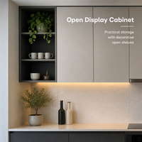 Meubles de cuisine modernes sur mesure, noir mat, solution de rangement modulaire complète pour toute la maison