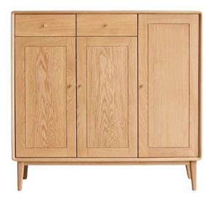 Armoire de rangement en bois massif de style nordique avec portes doubles et tiroirs, design minimaliste en bois pour salon ou chambre à coucher - Product Image 6