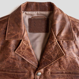 Chaleco sencillo de piel auténtica para hombre, piel de vaca, tacto suave, estilo clásico con cuello vuelto, logotipo personalizado OEM/ODM, chaleco al por mayor a granel - Product Image 5