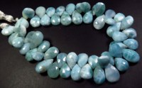 Vente en gros de perles de gemmes Larimar Pectolite bleue taille brillante 8 "brin 10-15.5mm perles de pierres précieuses à facettes Larimar naturel CNAS