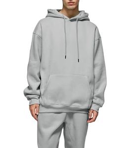 OEM Streetwear personnalisé 350G coton polyester plaine pull à capuche en polaire lourde pour hommes - Product Image 3