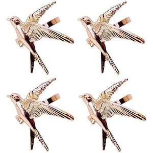 Golden <b>Ribbon</b> Metal Napkin Ring Decorative Table Accessory for Dining <b>Wedding</b> Party Hotel Home Decor Restaurant - Product Image 2