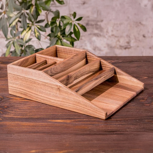 Organisateur de stockage de boîte à thé en bois taille plus grande peut contenir plus de 150 sachets de thé debout ou plats taille LxHxL 14 pouces X 7.5 pouces X 4 pouces - Product Image 3