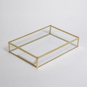 Boîtes à bijoux en laiton et verre antiques de taille personnalisée emballées dans des unités de stockage en carton - Product Image 2