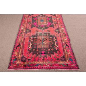 Turkish 4x10.2 ft <b>Runner</b> Rug, Vintage Rug, <b>Red</b> Plants & trees Rug - Product Image 5