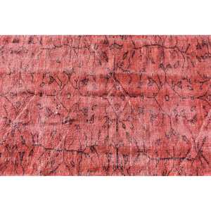 Alfombra Kilim Vintage roja y negra de 3,6x7,4 pies, Alfombra de área de lana turca de gran tamaño, respaldo de látex, retales de 10mm para decoración de habitación de pasillo - Product Image 5