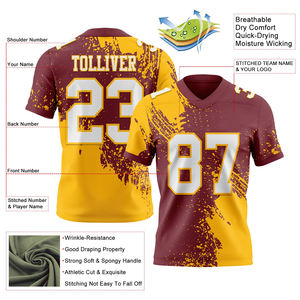 Fabrication pakistanaise maillot de sublimation football américain demi-manche coupe ajustée pratique maillot de football en maille - Product Image 4