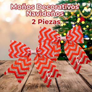 Confezione da 2 nastri decorativi natalizi, eleganti fiocchi natalizi per decorazioni festive - Product Image 6
