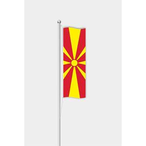 Mât de drapeau extérieur en aluminium avec drapeau vertical de la Macédoine imprimé numériquement, bannières durables en polyester, soie ou plastique - Product Image 1