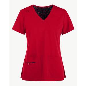 Conjunto de pantalones superiores con cuello en V y logotipo personalizado impreso bordado con estilo de salón de savia conjunto médico de enfermera al por mayor a bajo precio conjunto de fregado - Product Image 5