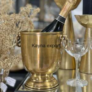 Logo personnalisé artisanat de luxe en aluminium métal laiton fini antique pour seau à champagne maison et fête ensembles de bar accessoire - Product Image 2