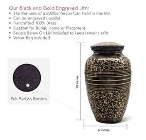 Elegante urna de cremación con diseño floral, recuerdo conmemorativo decorativo y funcional para cenizas humanas - Product Image 4