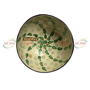 Bol décoratif haut de gamme fait main avec incrustation de nacre et mosaïque de coquillages, écologique, non toxique, sans danger pour les aliments, recouvert d'huile de coco, vente en gros - Product Image 2