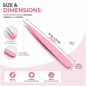 Pink Eyebrow Tweezers Stainless Steel <b>Pointed</b> Tip Precision Hair <b>Removal</b> Beauty <b>Tool</b> Fine Tip Anti Slip Tweezer - Product Image 3
