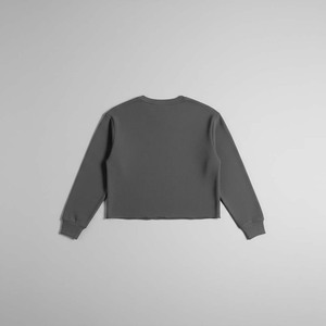 Sweat-shirt court à col ras du cou en molleton de coton épais pour homme, coupe classique, style streetwear, idéal pour l'hiver et la superposition - Product Image 2