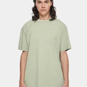 T-shirt pour homme délavé à l'acide 100% coton Streetwear vintage épais et surdimensionné Impression de logo personnalisé solide de grande taille de haute qualité - Product Image 1