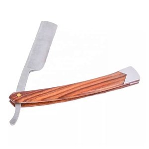Wooden Handle Cut Throat Barber Razor Folding Single Blade Stainless Steel Cutting Shaver BY ZACHARAY INDUSTRIES - Product Image 2