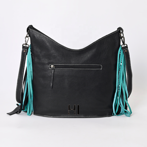 Bolso Hobo Vintage de Cuero Vacuno Estilo Vaquero del Oeste con Flecos de Ante - Product Image 3