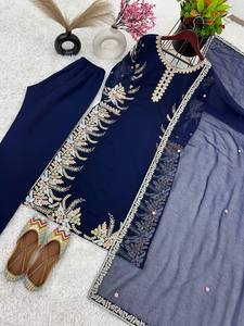 New Designer Party Wear <b>Top</b> Bottom Set with Dupatta Heavy Embroidery Quick Dry & Stretchable - Product Image 6