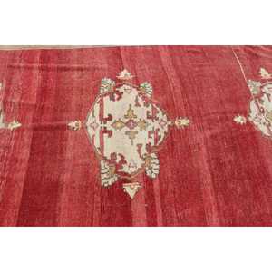 Tapis turc 5,3 x 11,9 pieds, grand tapis vintage, tapis en laine rouge ombré - Product Image 5