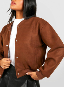 Chaqueta universitaria para exteriores con logotipo bordado personalizado de alta calidad para mujer, chaqueta de invierno universitaria con logotipo bordado personalizado de Color sólido para hombre - Product Image 4