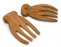 Set tangan Salad rumah dan Dapur, Set tangan Salad kayu Acacia kustom, garpu penyaji Salad 2 buah