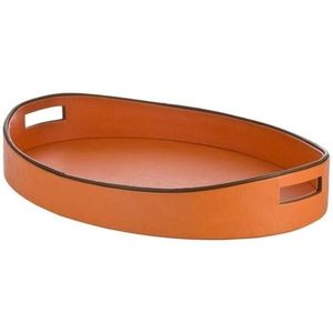 ถาดเสิร์ฟหนังสีน้ำตาลโบราณสำหรับวางเครื่องดื่มและของหวานในระหว่างกิจกรรมหรือการชุมนุมของครอบครัว - Product Image 1