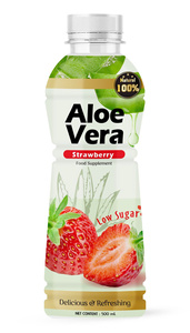 Jus aromatisé à l'aloe vera et à la fraise OEM/ODM, faible teneur en sucre, emballage PET/CAN - Product Image 3