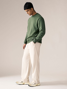 Sudadera informal de cuello redondo OEM para hombre, jersey de color sólido con forro polar de manga larga, ropa de calle cálida para invierno, diseño ligero - Product Image 5