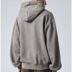 Pull à capuche gris chiné pour hommes polaire personnalisé Streetwear hiver sweats décontractés plaine surdimensionné hommes sweats à capuche - Product Image 4