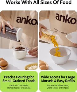 Ensemble de 6 contenants rotatifs Ankou pour aliments, 23oz (690ml), en PET écologique sans BPA, avec couvercles à double ouverture, pour garde-manger rotatif à 360° - Product Image 4