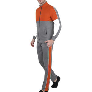 Conjunto de ropa deportiva de entrenamiento de invierno OEM ODM para hombre, chaqueta con cremallera de 2 piezas con cuello levantado y estampado sólido, pantalones para correr, transpirables y cómodos - Product Image 3