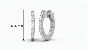 Boucles d'oreilles tendance style éternité pour femmes, or 14 carats et diamants naturels, 24 pierres rondes taille brillant - Product Image 2