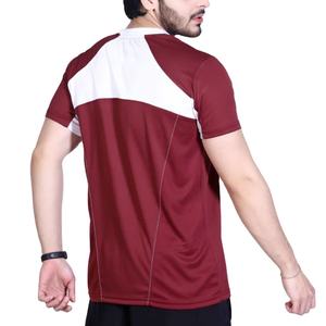 T-shirt de sport respirant en polyester à coupe ajustée avec empiècements, idéal pour l'été, la gym et la course à pied – Qualité supérieure - Product Image 3