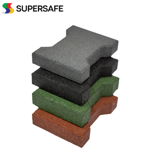 Supersafe Heavy Duty Slip Resistant Rubber Dogbone Tiles 200x160mm Quick Easy Installation Custom Thickness I-Brick Rubber Paver - Product Image 3